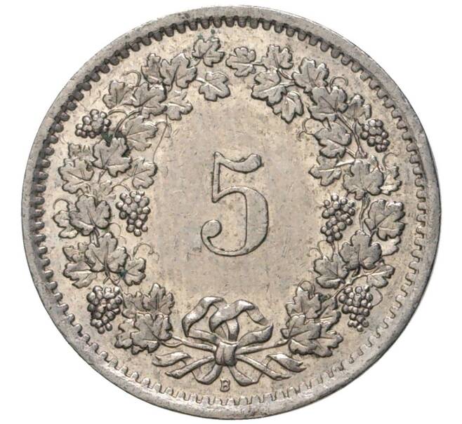 Монета 5 раппенов 1966 года Швейцария (Артикул: M2-56680) — Фото №2