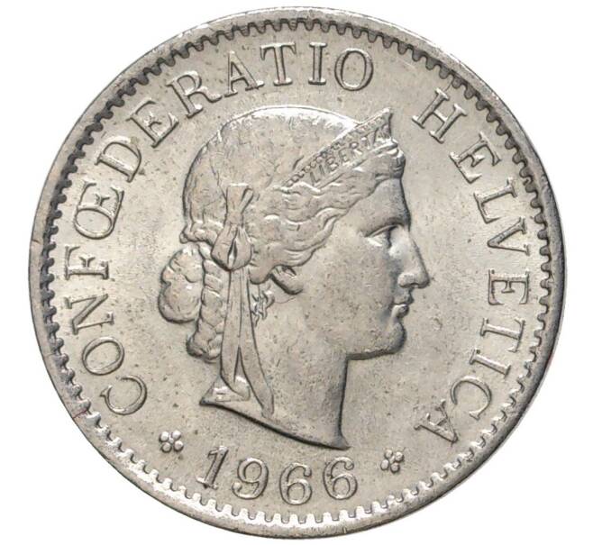 Монета 5 раппенов 1966 года Швейцария (Артикул M2-56687)