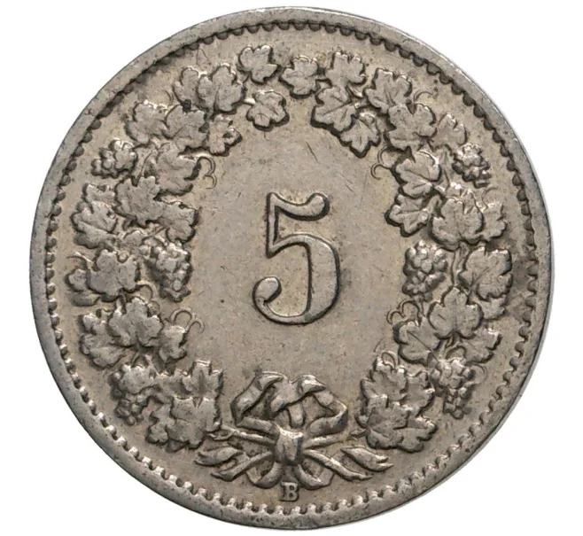Монета 5 раппенов 1957 года Швейцария (Артикул M2-56693)