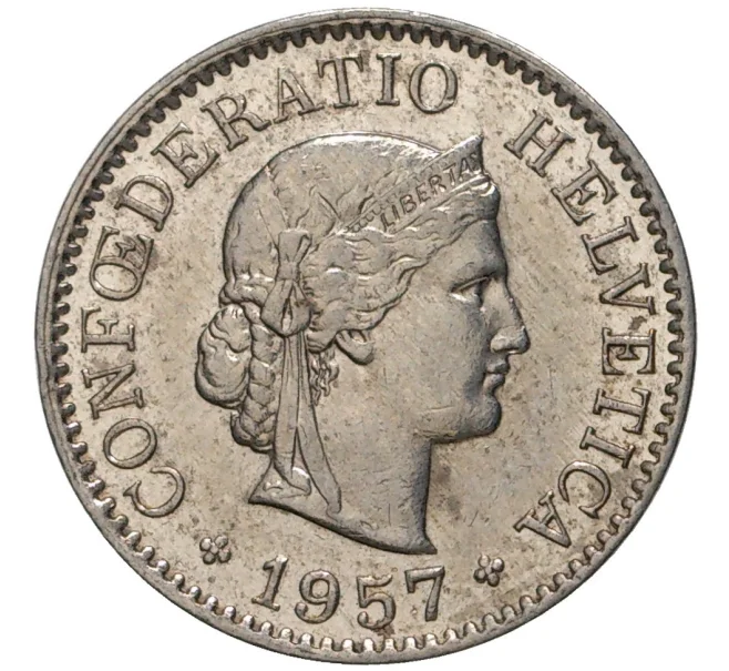 Монета 5 раппенов 1957 года Швейцария (Артикул M2-56694)