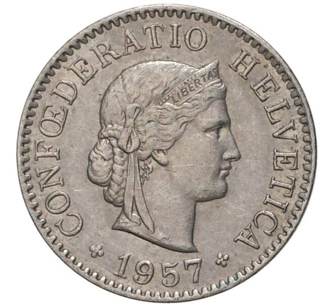 Монета 5 раппенов 1957 года Швейцария (Артикул M2-56699)
