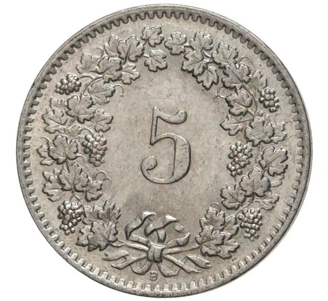 Монета 5 раппенов 1958 года Швейцария (Артикул M2-56704)