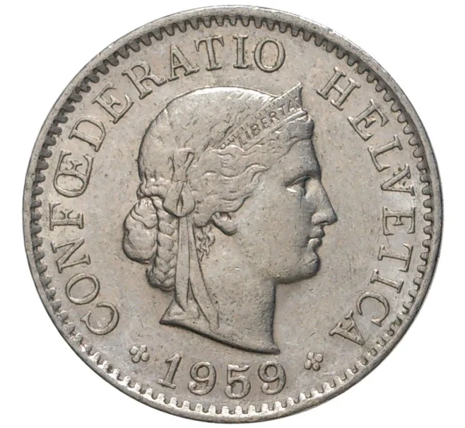 Монета 5 раппенов 1959 года Швейцария (Артикул M2-56714)