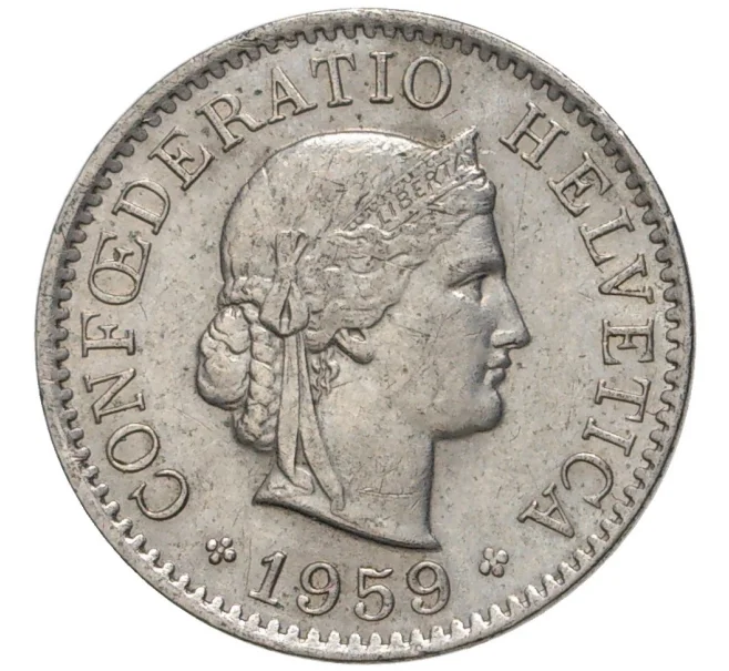 Монета 5 раппенов 1959 года Швейцария (Артикул M2-56715)