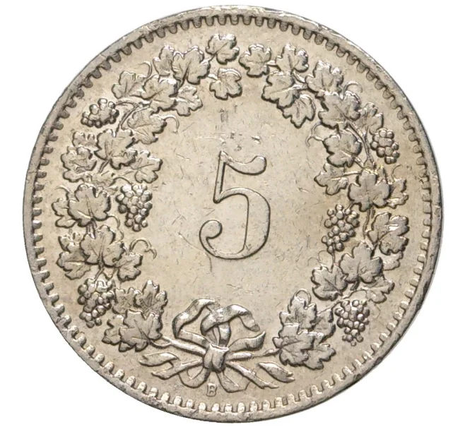 Монета 5 раппенов 1962 года Швейцария (Артикул M2-56719)