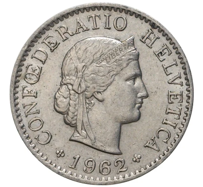 Монета 5 раппенов 1962 года Швейцария (Артикул M2-56721)