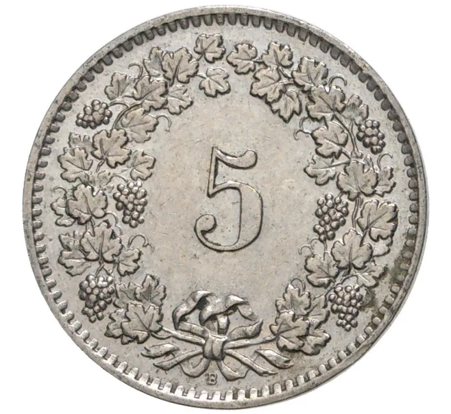 Монета 5 раппенов 1962 года Швейцария (Артикул M2-56721)