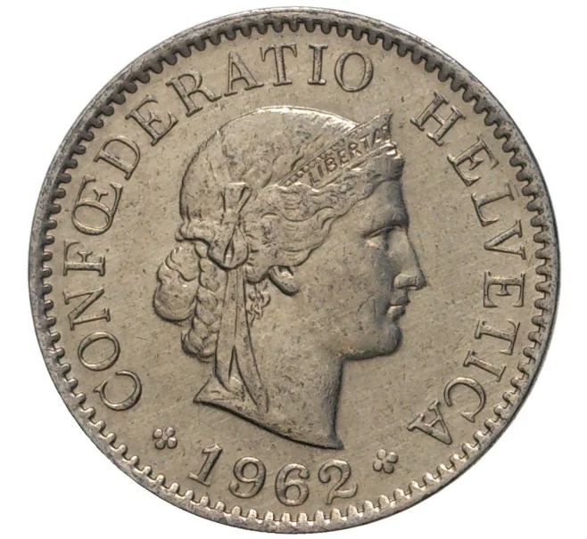 Монета 5 раппенов 1962 года Швейцария (Артикул M2-56722)