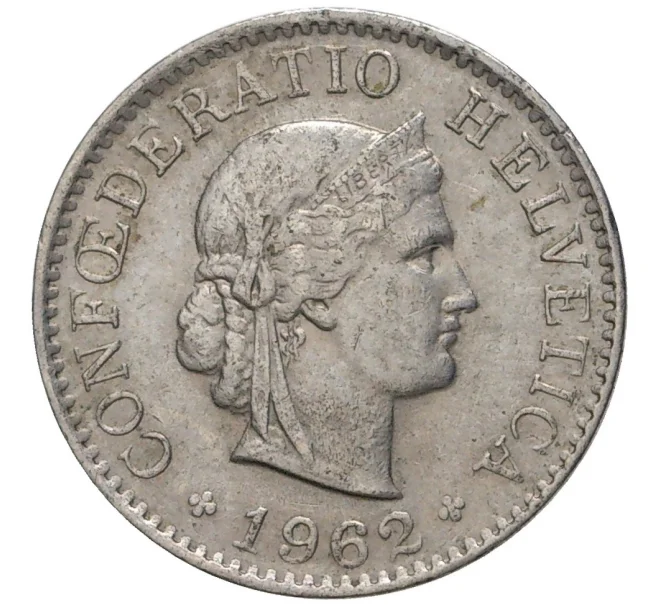 Монета 5 раппенов 1962 года Швейцария (Артикул M2-56725)