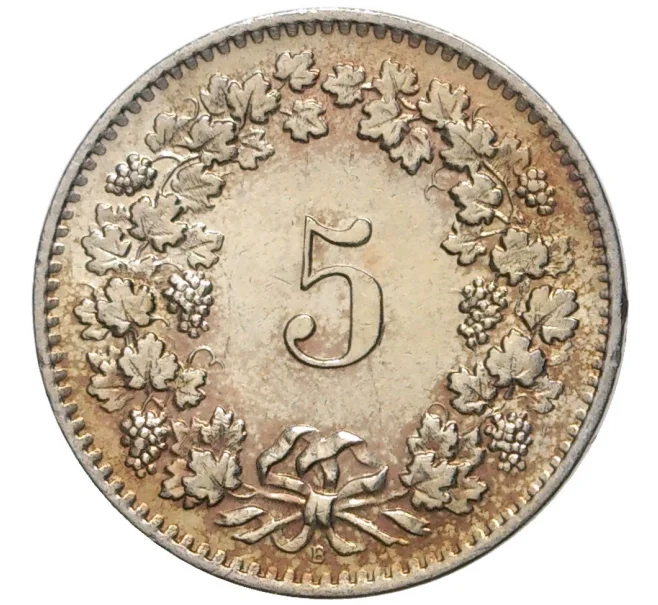 Монета 5 раппенов 1962 года Швейцария (Артикул M2-56726)