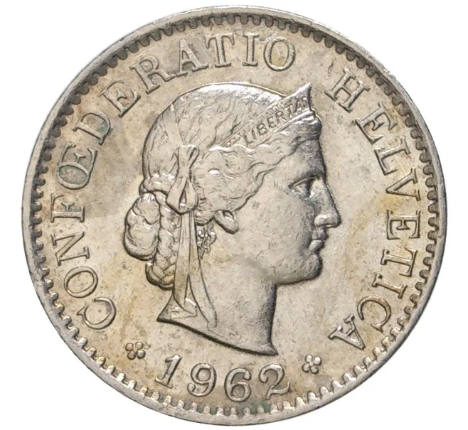 Монета 5 раппенов 1962 года Швейцария (Артикул M2-56728)