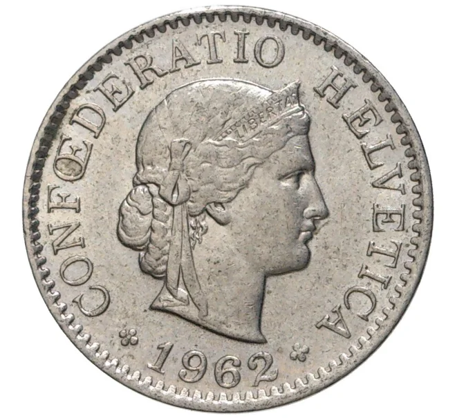 Монета 5 раппенов 1962 года Швейцария (Артикул M2-56730)