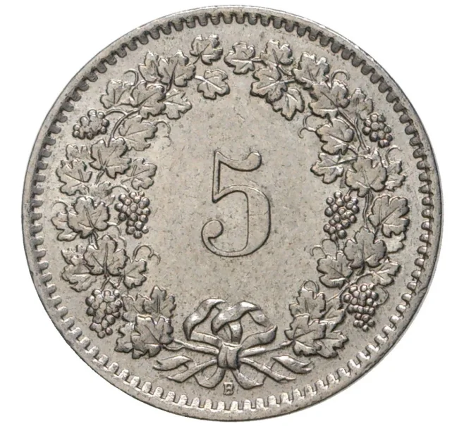 Монета 5 раппенов 1962 года Швейцария (Артикул M2-56730)