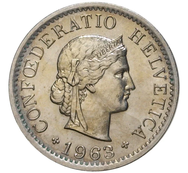 Монета 5 раппенов 1963 года Швейцария (Артикул M2-56734)