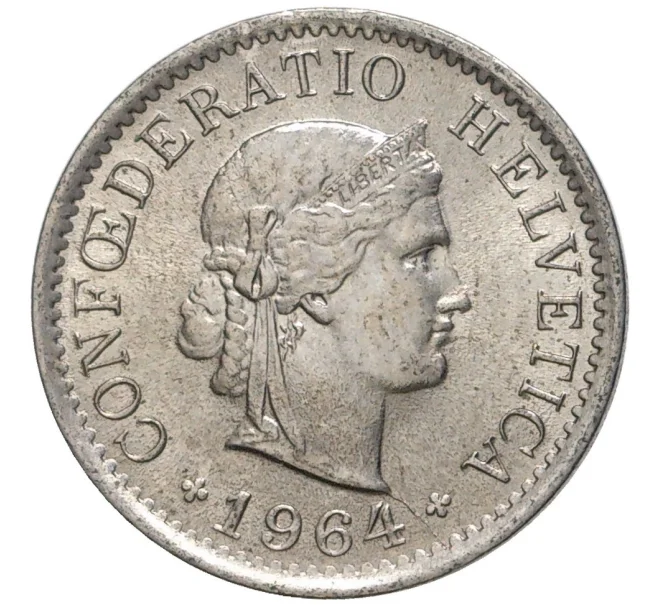 Монета 5 раппенов 1964 года Швейцария (Артикул M2-56754)