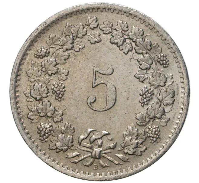 Монета 5 раппенов 1968 года Швейцария (Артикул M2-56774)