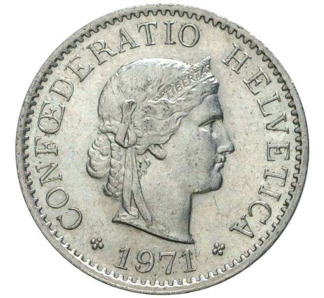 Монета 5 раппенов 1971 года Швейцария (Артикул M2-56806)