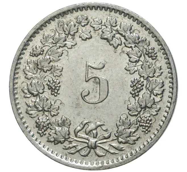 Монета 5 раппенов 1974 года Швейцария (Артикул M2-56812)