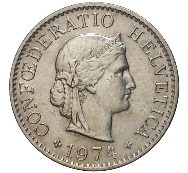 Монета 5 раппенов 1974 года Швейцария (Артикул M2-56814)