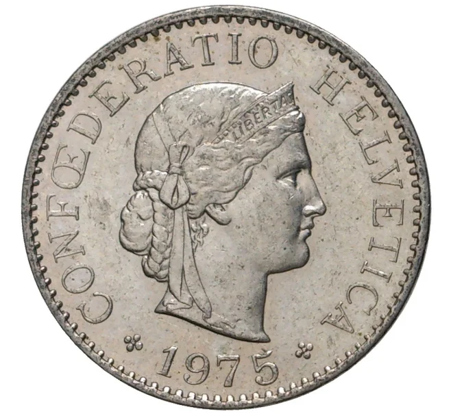 Монета 5 раппенов 1975 года Швейцария (Артикул M2-56825)