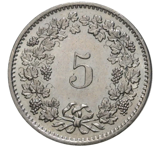 Монета 5 раппенов 1976 года Швейцария (Артикул M2-56826)