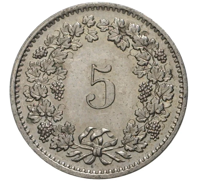 Монета 5 раппенов 1976 года Швейцария (Артикул M2-56827)