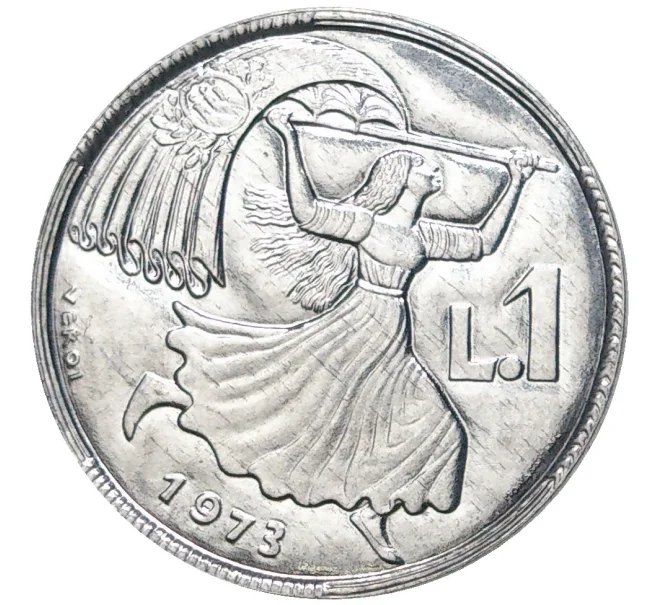 Монета 1 лира 1973 года Сан-Марино (Артикул M2-56975)