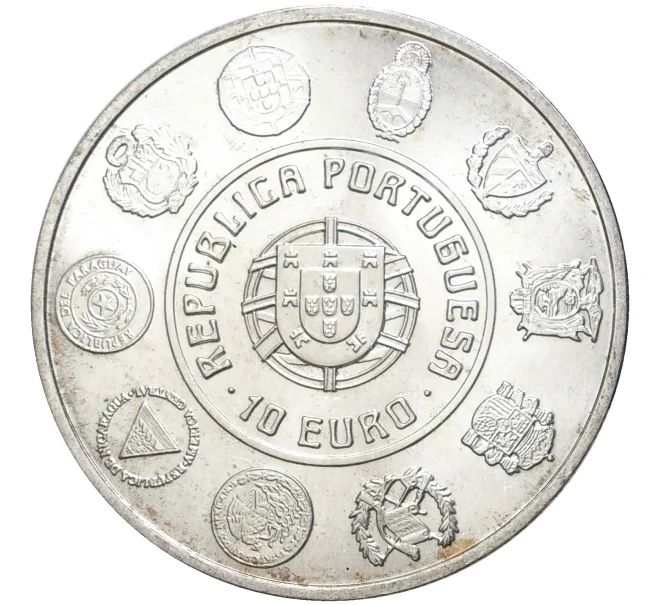 Монета 10 евро 2003 года Португалия «Иберо-Америка — Морское дело» (Артикул M2-56993)
