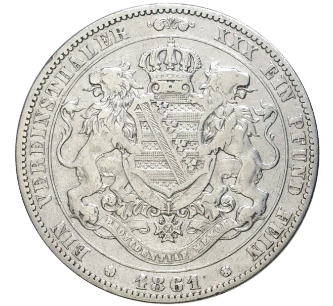 Монета 1 союзный талер 1861 года Саксония (Артикул M2-57000)