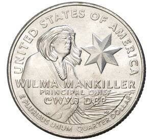 1/4 доллара (25 центов) 2022 года Р США «Американские женщины — Вильма Манкиллер»
