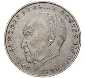 2 марки 1970 года D Западная Германия (ФРГ) «Конрад Аденауэр»