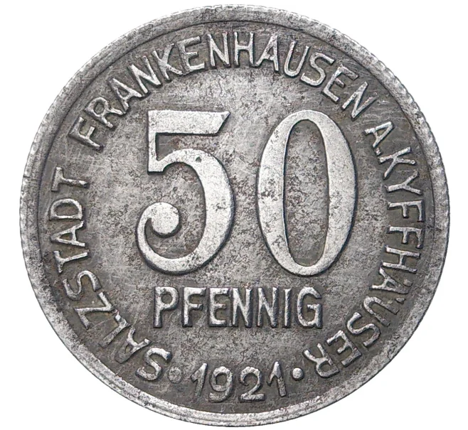 Монета 50 пфеннигов 1921 года Германия — город Франкенхаузен (Нотгельд) (Артикул M2-57042)