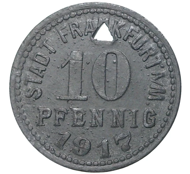 Монета 10 пфеннигов 1917 года Германия — город Франкфурт-на-Майне (Нотгельд) (Артикул M2-57055)