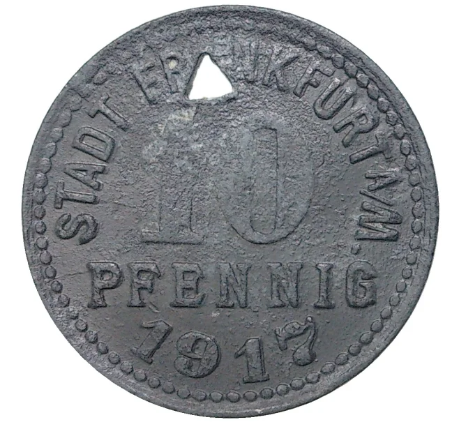 Монета 10 пфеннигов 1917 года Германия — город Франкфурт-на-Майне (Нотгельд) (Артикул M2-57075)