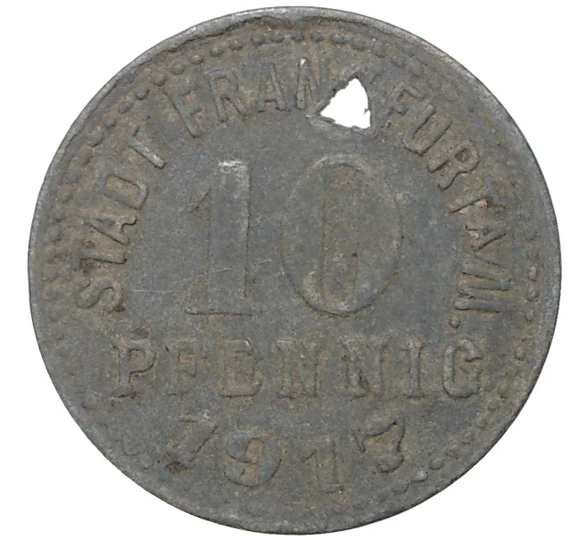 Монета 10 пфеннигов 1917 года Германия — город Франкфурт-на-Майне (Нотгельд) (Артикул M2-57084)