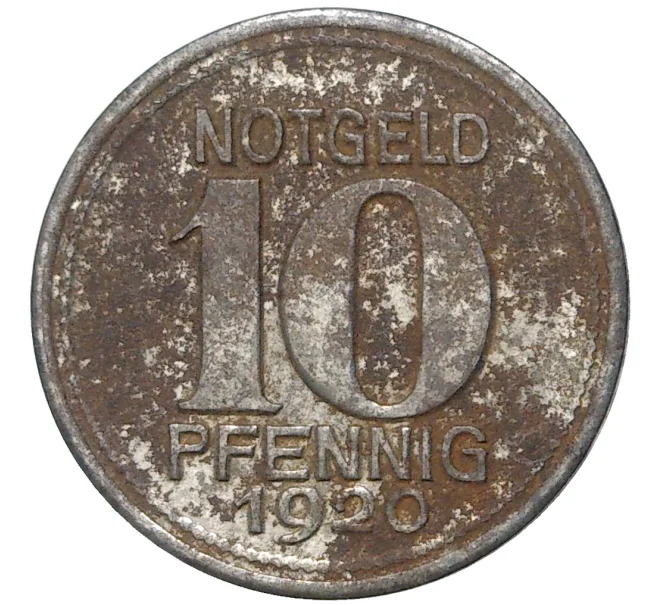 Монета 10 пфеннигов 1920 года Германия — город Кобленц (Нотгельд) (Артикул M2-57114)
