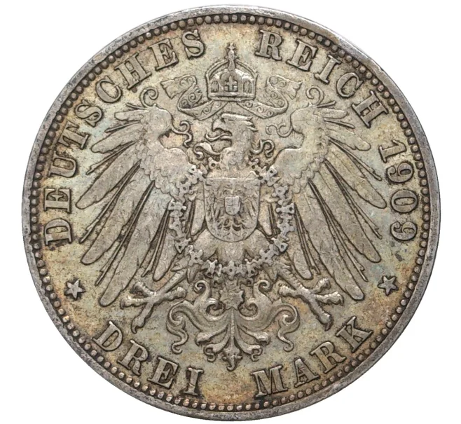 Монета 3 марки 1909 года Германия (Пруссия) (Артикул M2-57142)