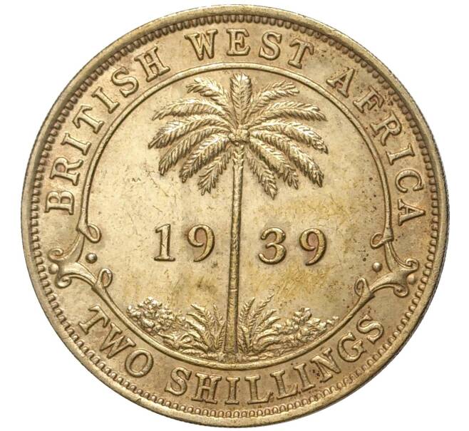 Монета 2 шиллинга 1939 года KN Британская Западная Африка (Артикул: K11-71071) — Фото №1