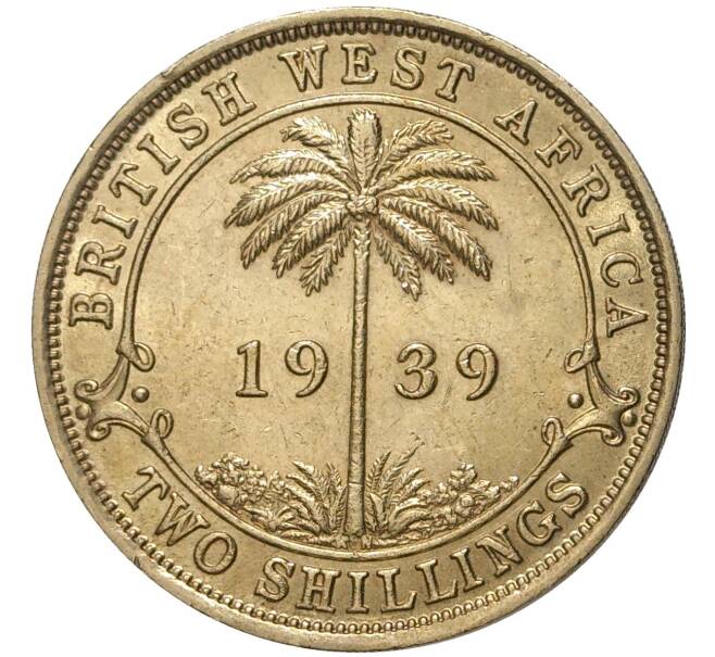 Монета 2 шиллинга 1939 года KN Британская Западная Африка (Артикул K11-71072)