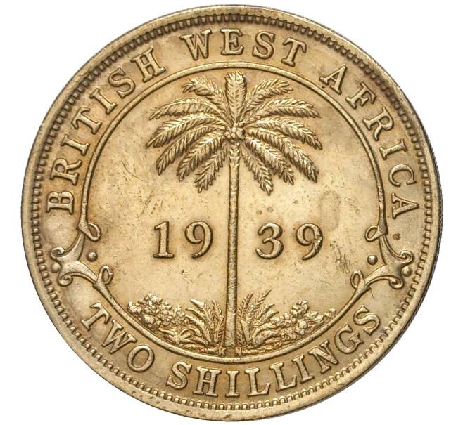 Монета 2 шиллинга 1939 года KN Британская Западная Африка (Артикул K11-71077)