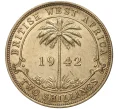Монета 2 шиллинга 1942 года KN Британская Западная Африка (Артикул K11-71084)