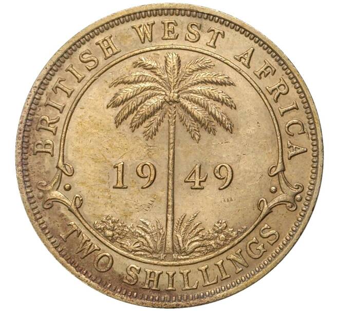 Монета 2 шиллинга 1949 года KN Британская Западная Африка (Артикул K11-71096)