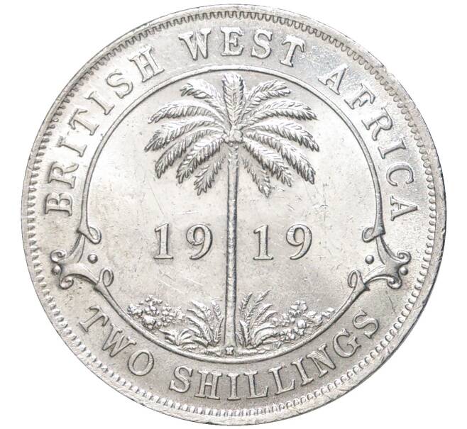 Монета 2 шиллинга 1919 года H Британская Западная Африка (Артикул K11-71108)