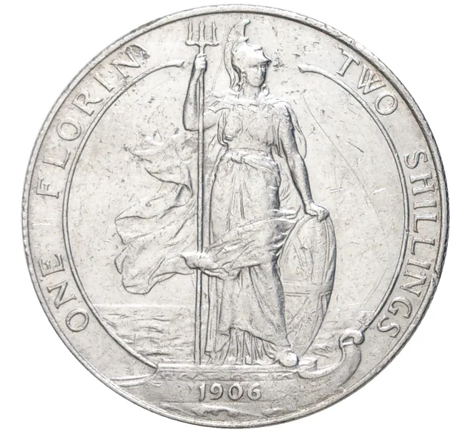 Монета 1 флорин (2 шиллинга) 1906 года Великобритания (Артикул K11-71112)