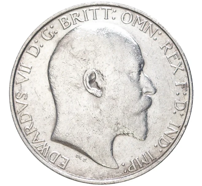 Монета 1 флорин (2 шиллинга) 1909 года Великобритания (Артикул K11-71122)