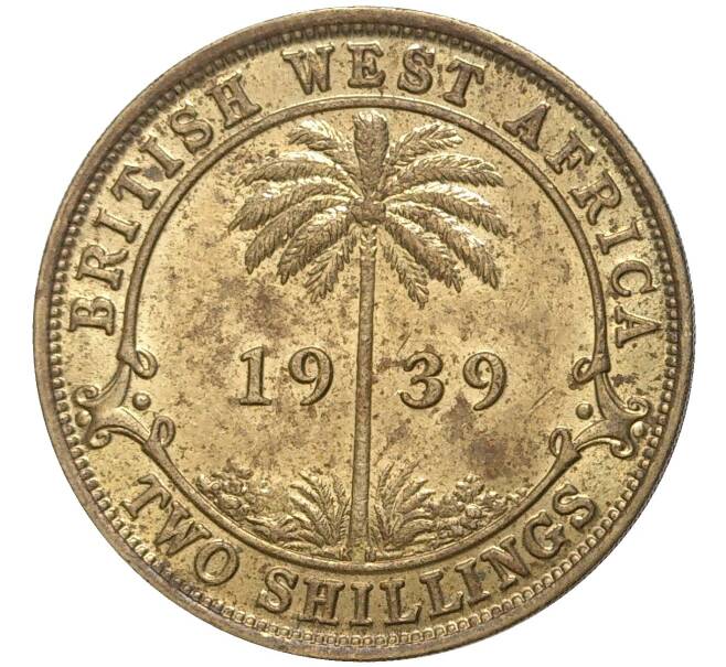 Монета 2 шиллинга 1939 года KN Британская Западная Африка (Артикул K11-71132)