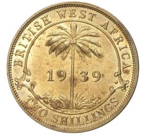 2 шиллинга 1939 года H Британская Западная Африка