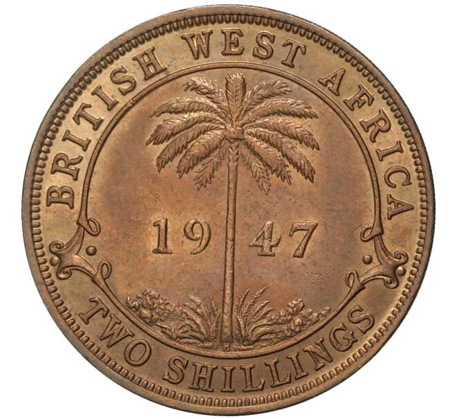 Монета 2 шиллинга 1947 года H Британская Западная Африка (Артикул K11-71154)