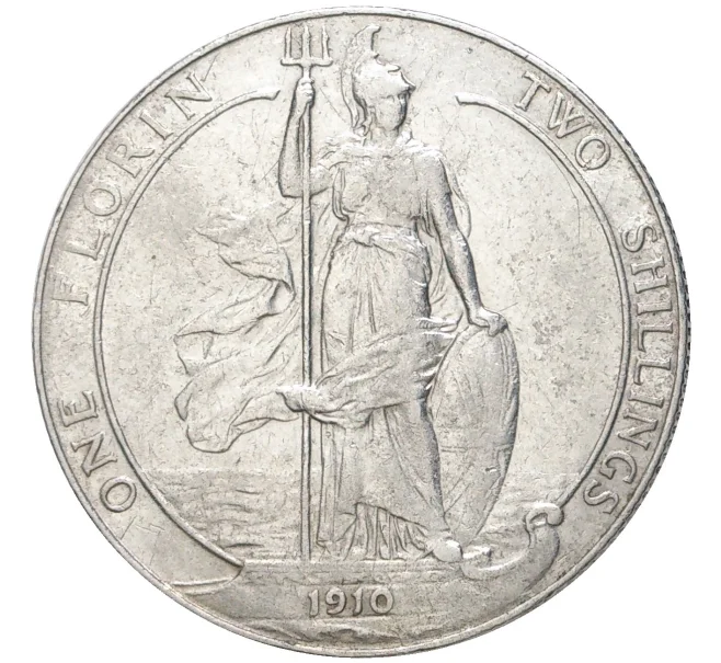 Монета 1 флорин (2 шиллинга) 1910 года Великобритания (Артикул K11-71169)