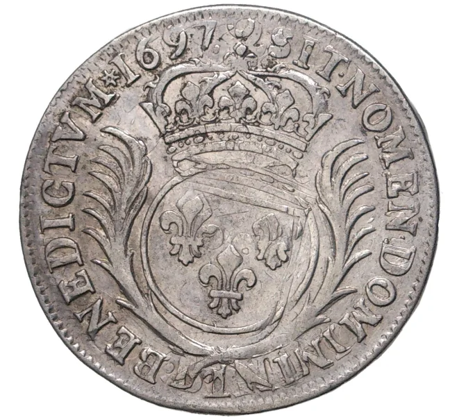 Монета 1/2 экю 1697 года Франция (Артикул K5-010074)